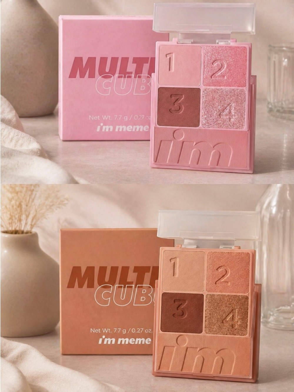 Set of 2 - I’m Meme Multi Cube Eyeshadow & Blush in Baked Ginger & Sweet Pink